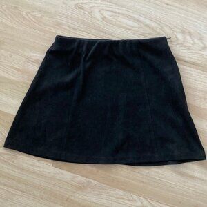 John Galt black suede like skirt